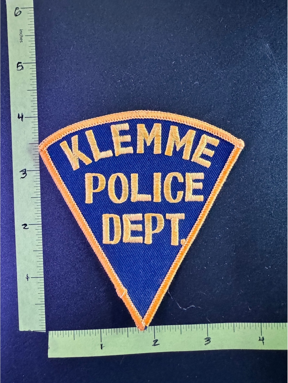 Vintage Klemme Police Dept Patch Blue and Gold Embroidered